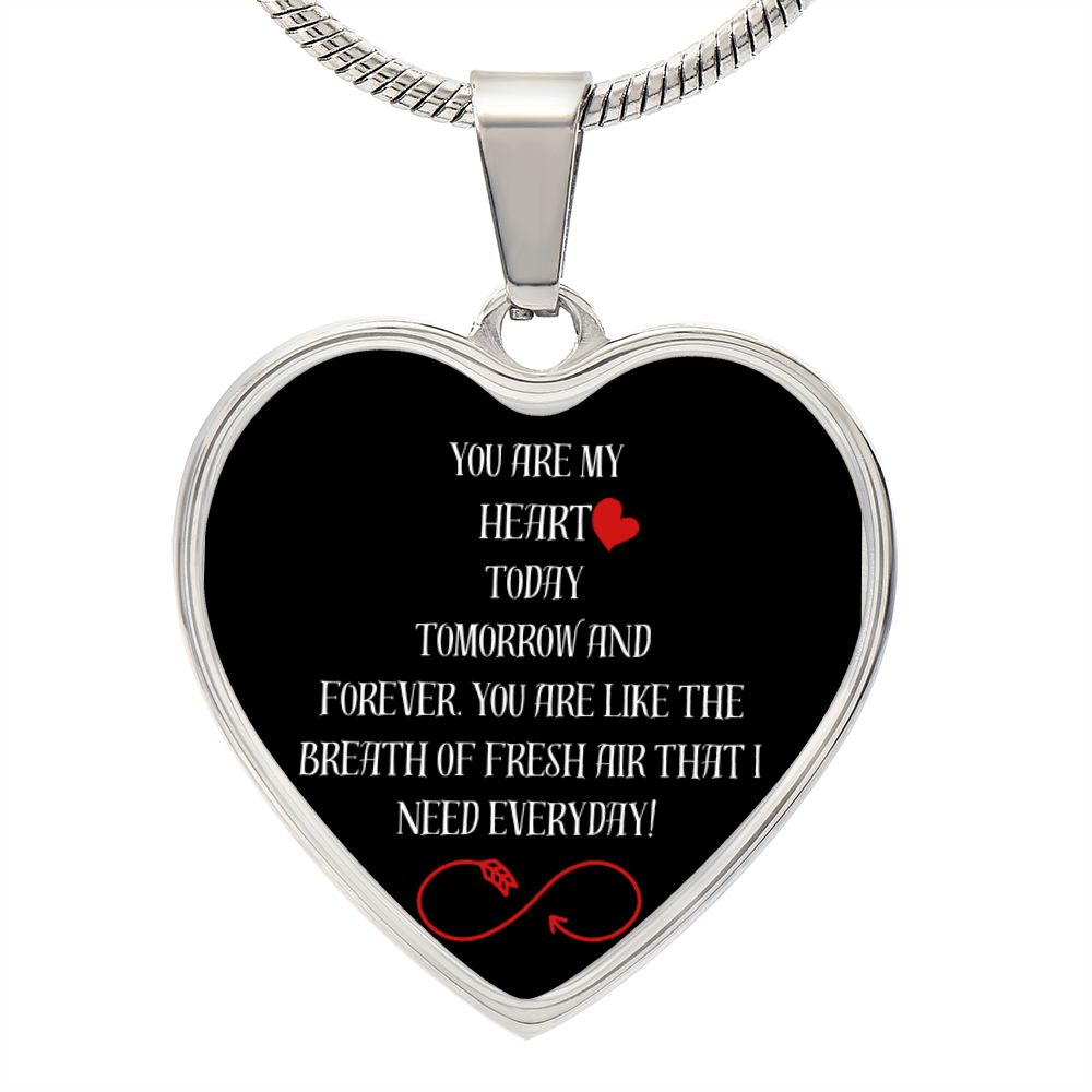 BLACK HEART PENDANT WITH OPTIONAL ENGRAVING ON THE BACK FOR A LOVED ONE