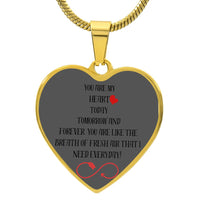 Load image into Gallery viewer, GRAY HEART PENDANT WITH OPTIONAL ENGRAVING ON THE BACK FOR A LOVED ONE