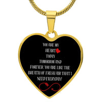 Load image into Gallery viewer, BLACK HEART PENDANT WITH OPTIONAL ENGRAVING ON THE BACK FOR A LOVED ONE