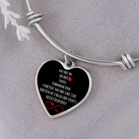 Load image into Gallery viewer, BLACK HEART BANGLE WITH OPTIONAL ENGRAVING ON THE BACK FOR A LOVED ONE