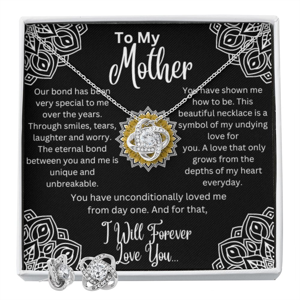 LOVE KNOT EARRING AND NECKLACE SET FOR MOTHER