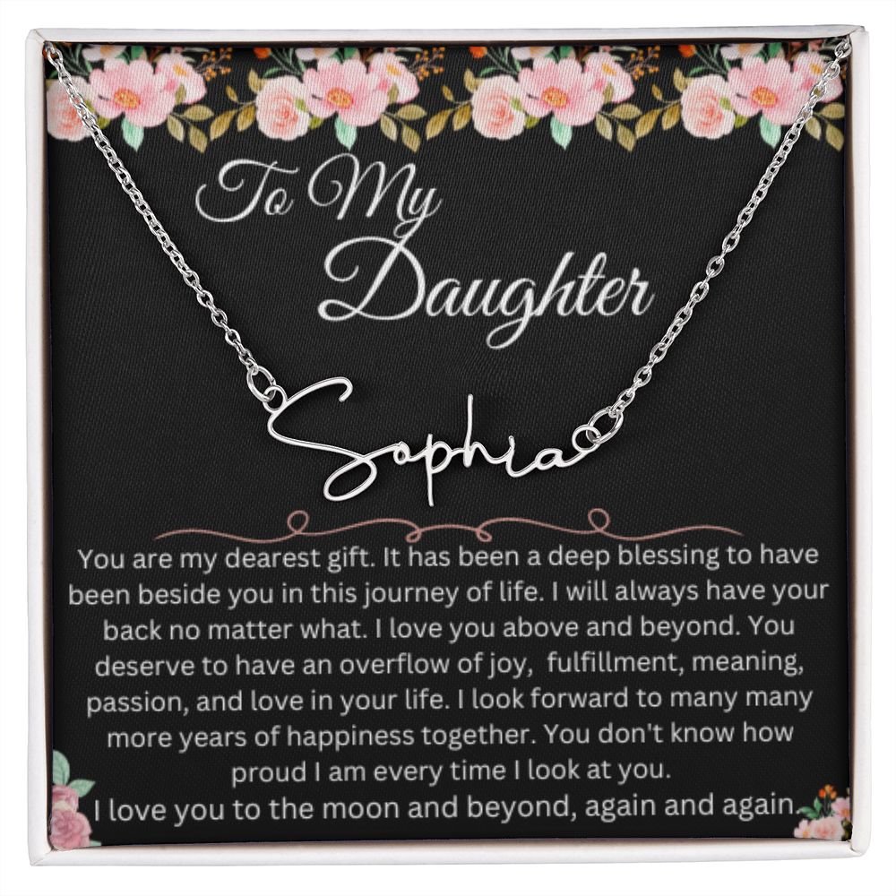 SIGNATURE NAME NECKLACE FOR DAUGHTER NAMED SOPHIA
